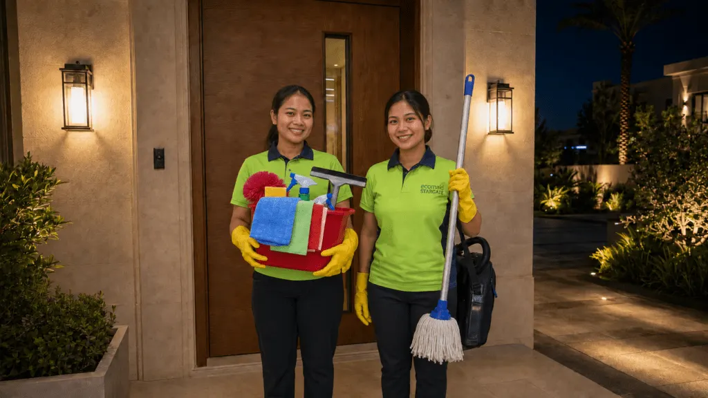 Ecomaid night cleaning service in Dubai, available 5 PM to 9 PM